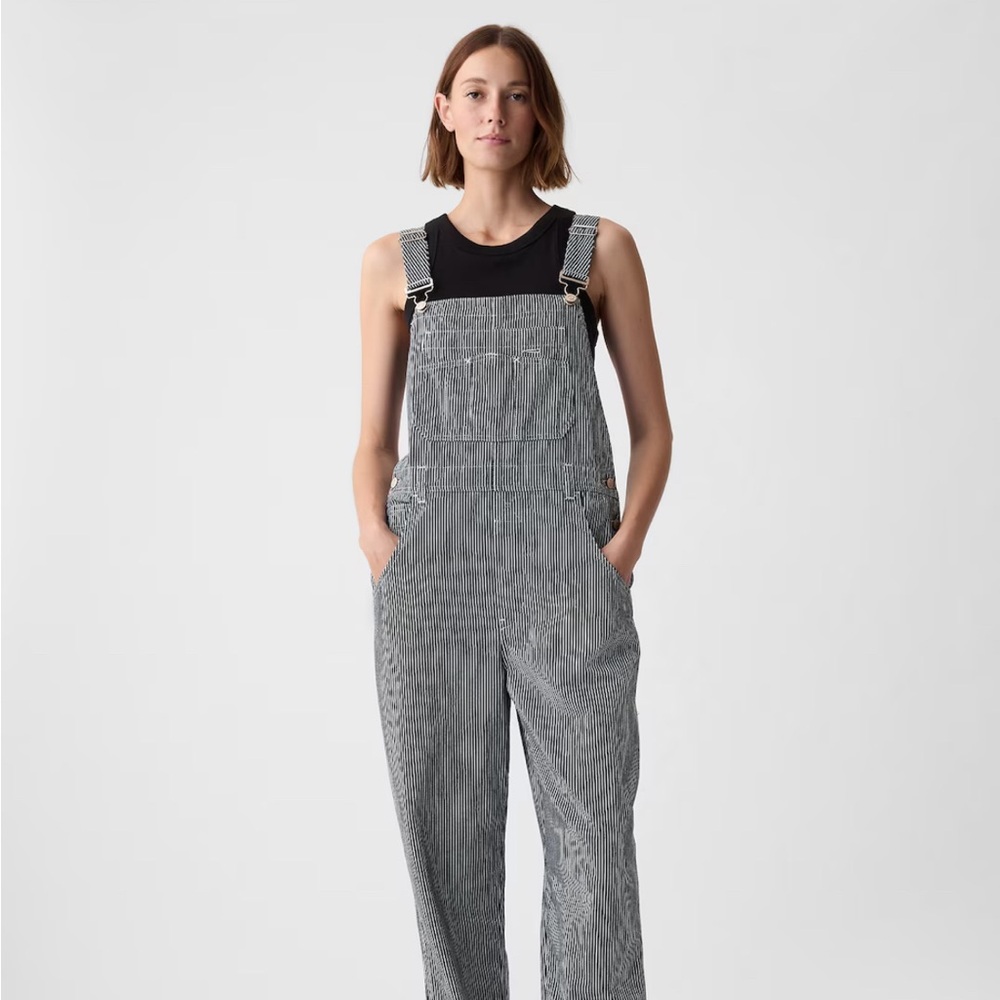 NWT 100% cotton striped overalls